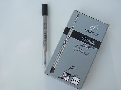 6 x Original Parker Ballpen Minen, F, Blau