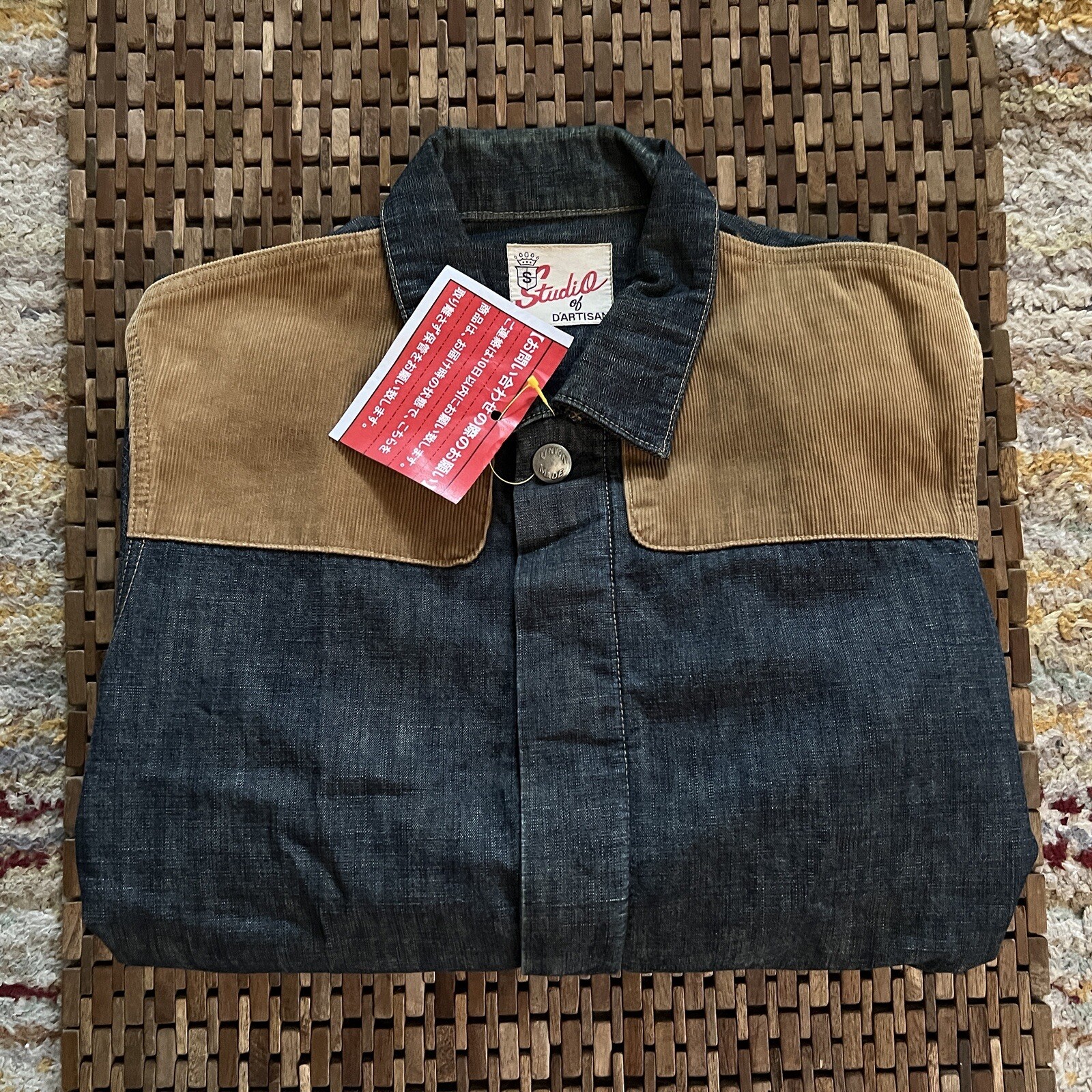 Studio D’artisan Osaka Denim Chore Button Down Jacket Blue Japan 38 Medium M