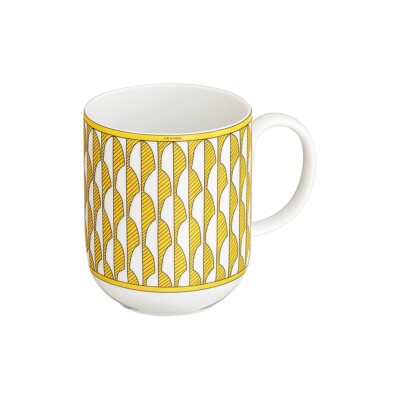 Hermes Soleil d'Hermes Mug Cup Yellow Tableware Coffee Tea Ornament Auth Box New