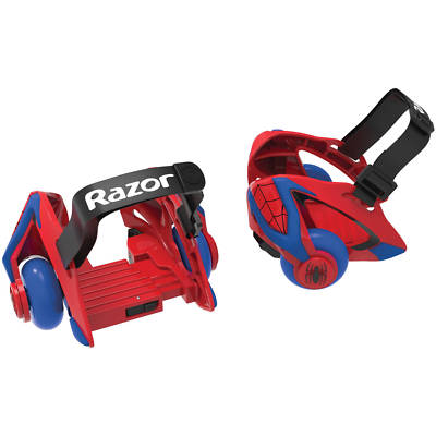 Razor Spider-Man Jetts Heel Wheels Attach to Shoes w/ Sparking Action New