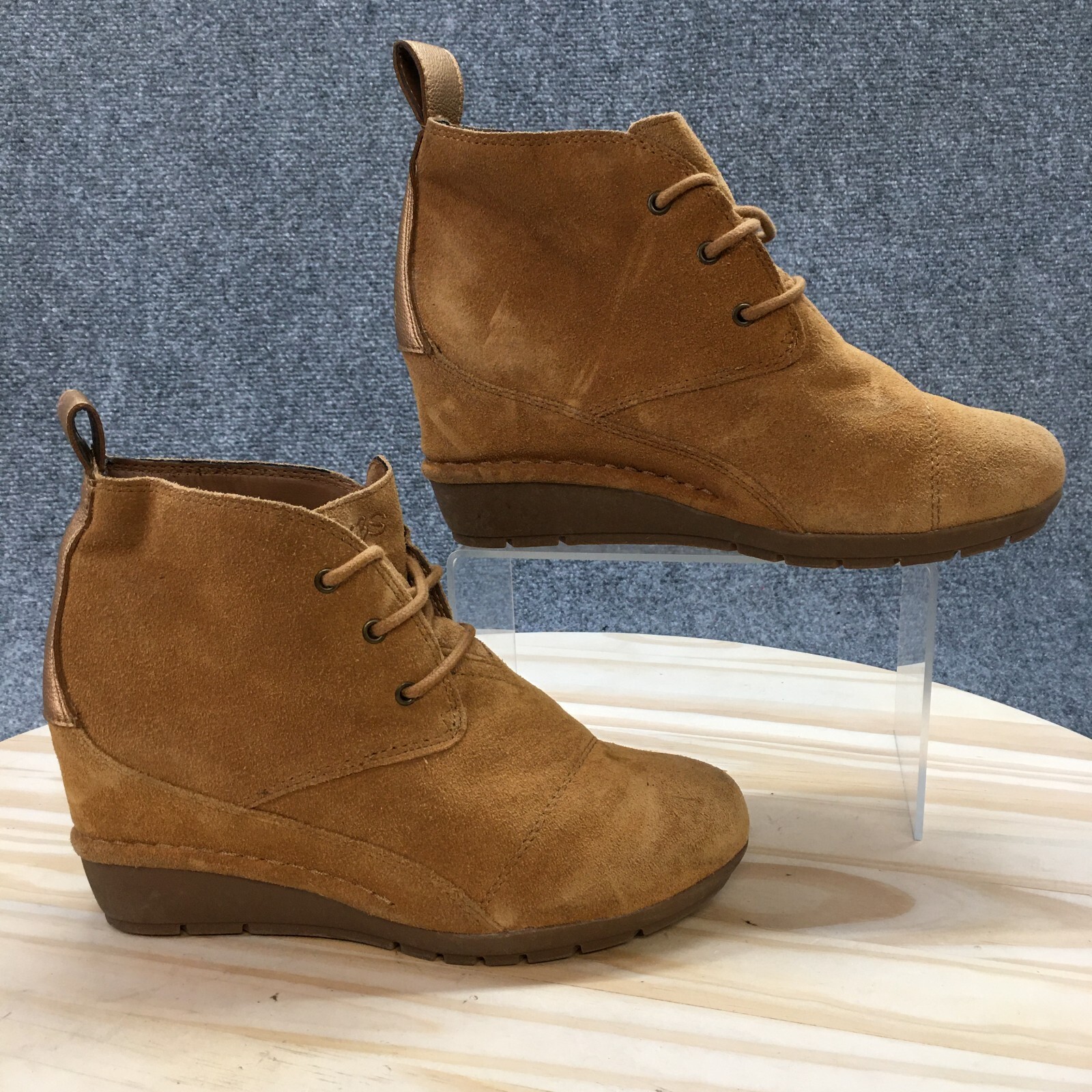 Bobs From Skechers Boots Womens Ankle Bootie Brown Suede