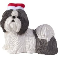 Sandicast Silver And White Shih Tzu With Santa Hat Christmas Ornament, New, Free on sale Sandicast Silver And White Shih Tzu With Santa Hat Christmas Ornament, New, Free on sale
