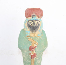 HANDMADE ANCIENT EGYPTIAN PHAROH Horus Stand Statue Stone (BA)