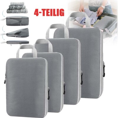 4 teilig Packing Cubes Reisetaschen Packwürfel Reise Koffer Organizer Set Neu