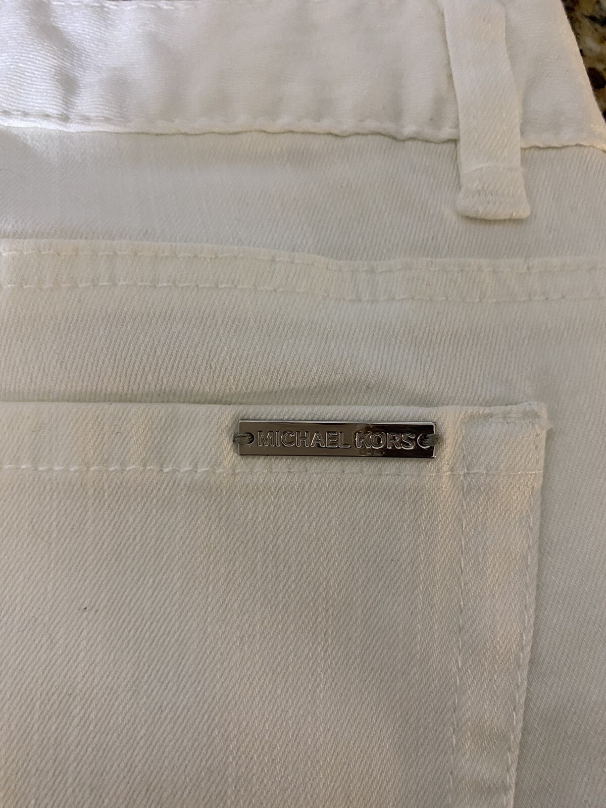 NWT Michael Kors White Denim Studded 5 Pocket Flare Leg Jeans sz 6 $125 thumbnail 4