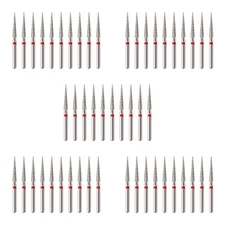 50pcs Dental Diamond Burs Burr FG 1.6mm Tips TC-11F for High Speed Handpiece Red