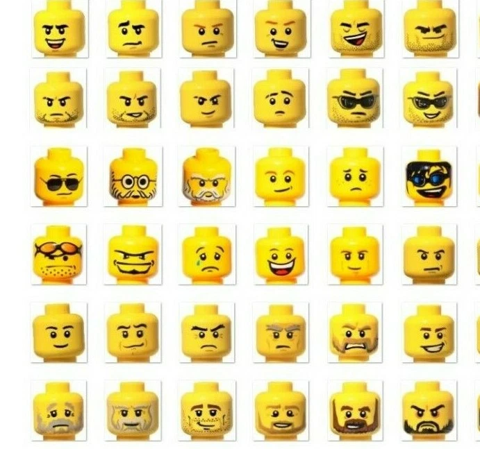 ☀️Lego YOU PICK YOUR HEAD Minfig minifigure mini figure face Male Boy Man Guy - Image 3 of 4