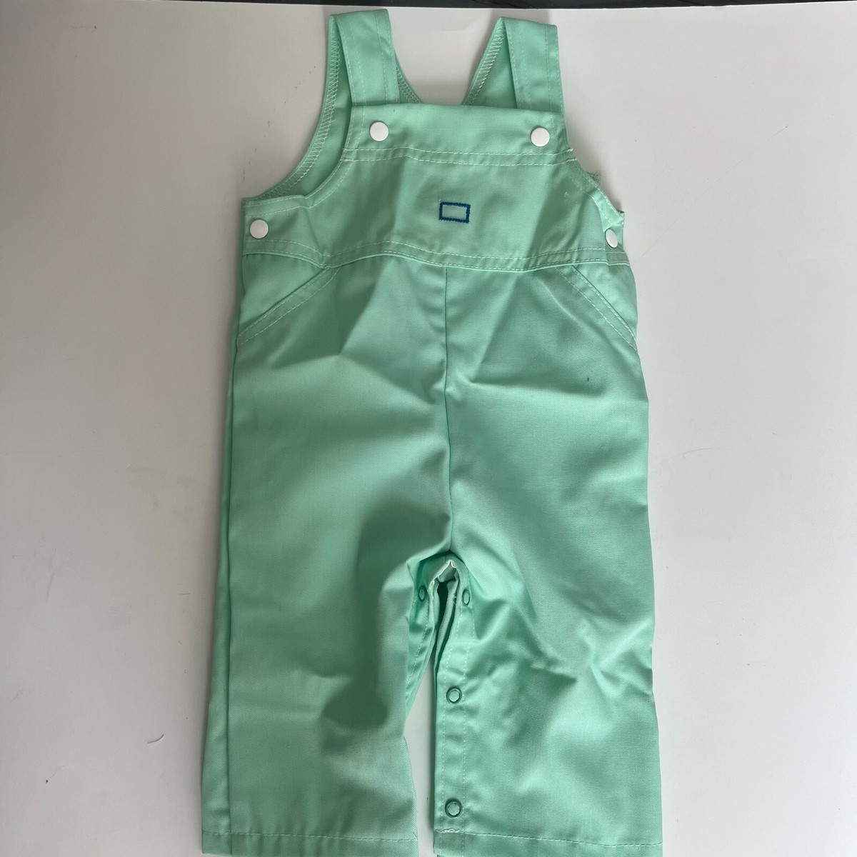 VTG 1980s Carters Mint Green Snap Jumpsuit Romper Overalls