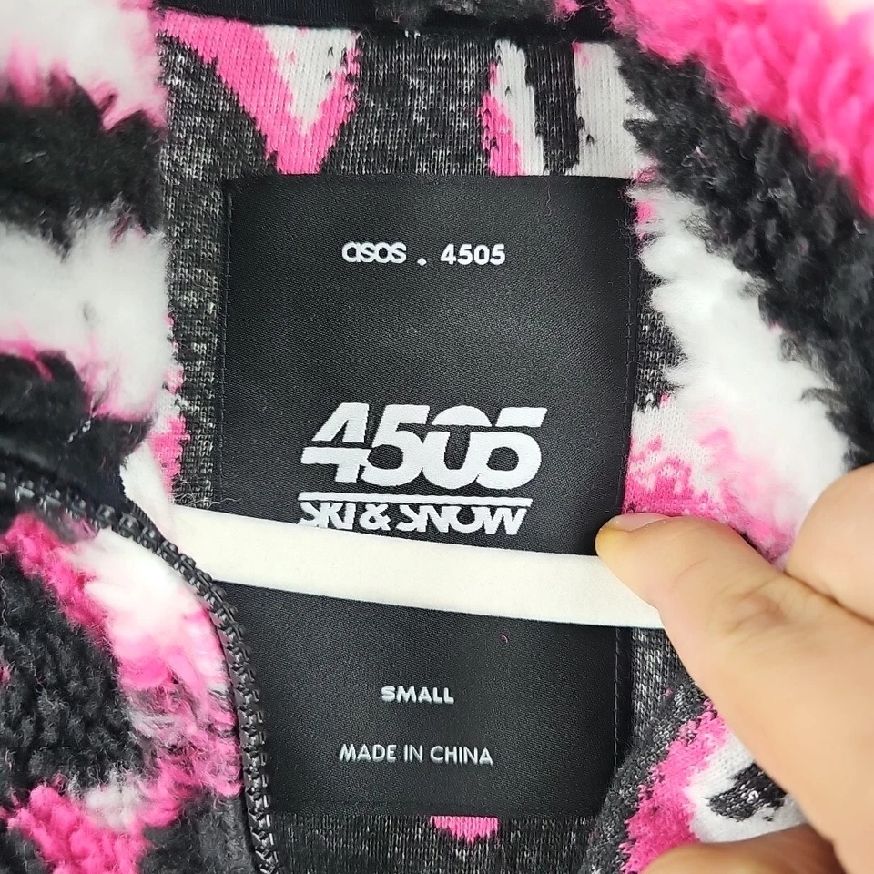 Chaqueta anorak de esquí y nieve para hombre talla S de gran tamaño graffiti sherpa 1/2 cremallera ASOS 4505 Foto 3 de 4