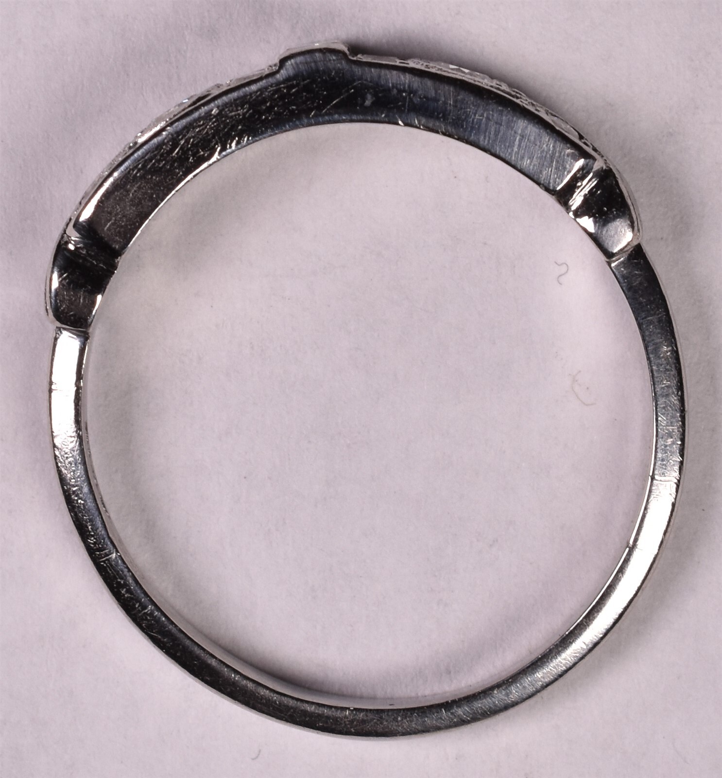 Antique Platinum Diamond Band Stack Ring Size 6 1… - image 4