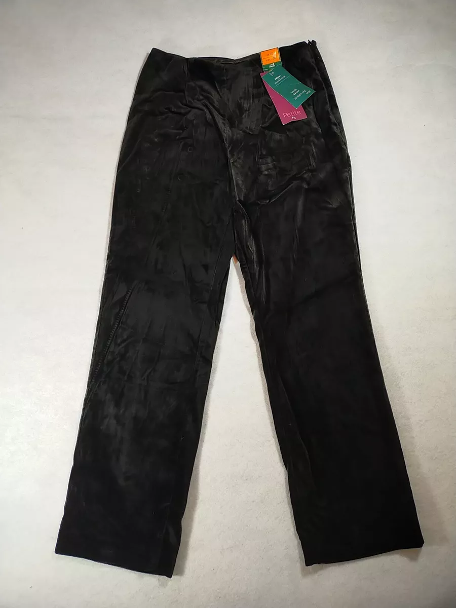 Black velvet trousers ladies uk cheap