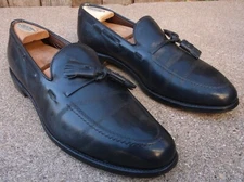 ALLEN EDMONDS Grayson Black Tassel Loafer Shoes 10-1/2 C With Woodlore Trees