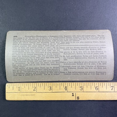 Mana Loa 1899 Mauna Loa Volcano Eruption Stereoview Moku'aweoweo Hawaii