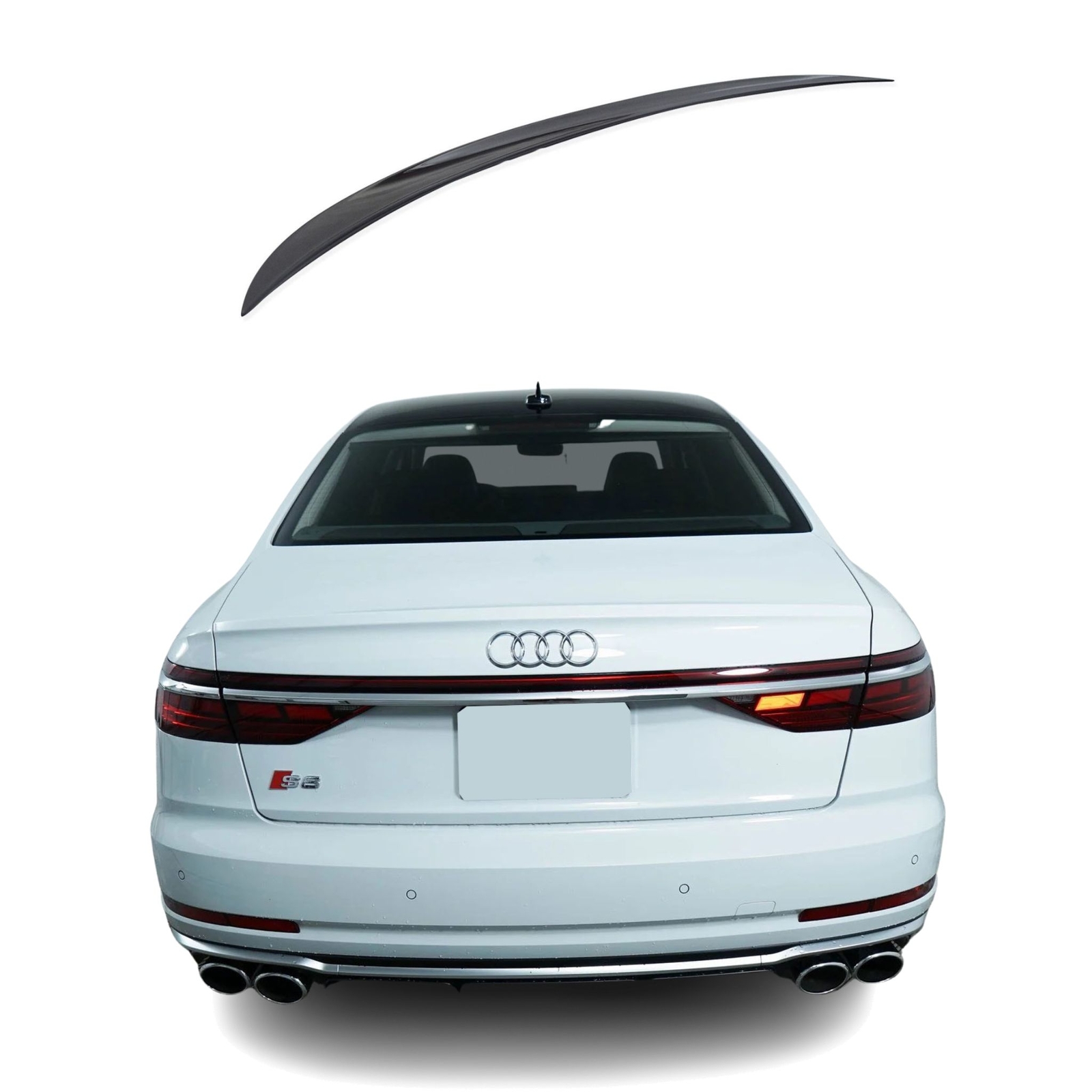 Spoiler Compatible With AUDI A8 D5 4N2 Since 2017 Black Gloss Slim Rear Spoiler