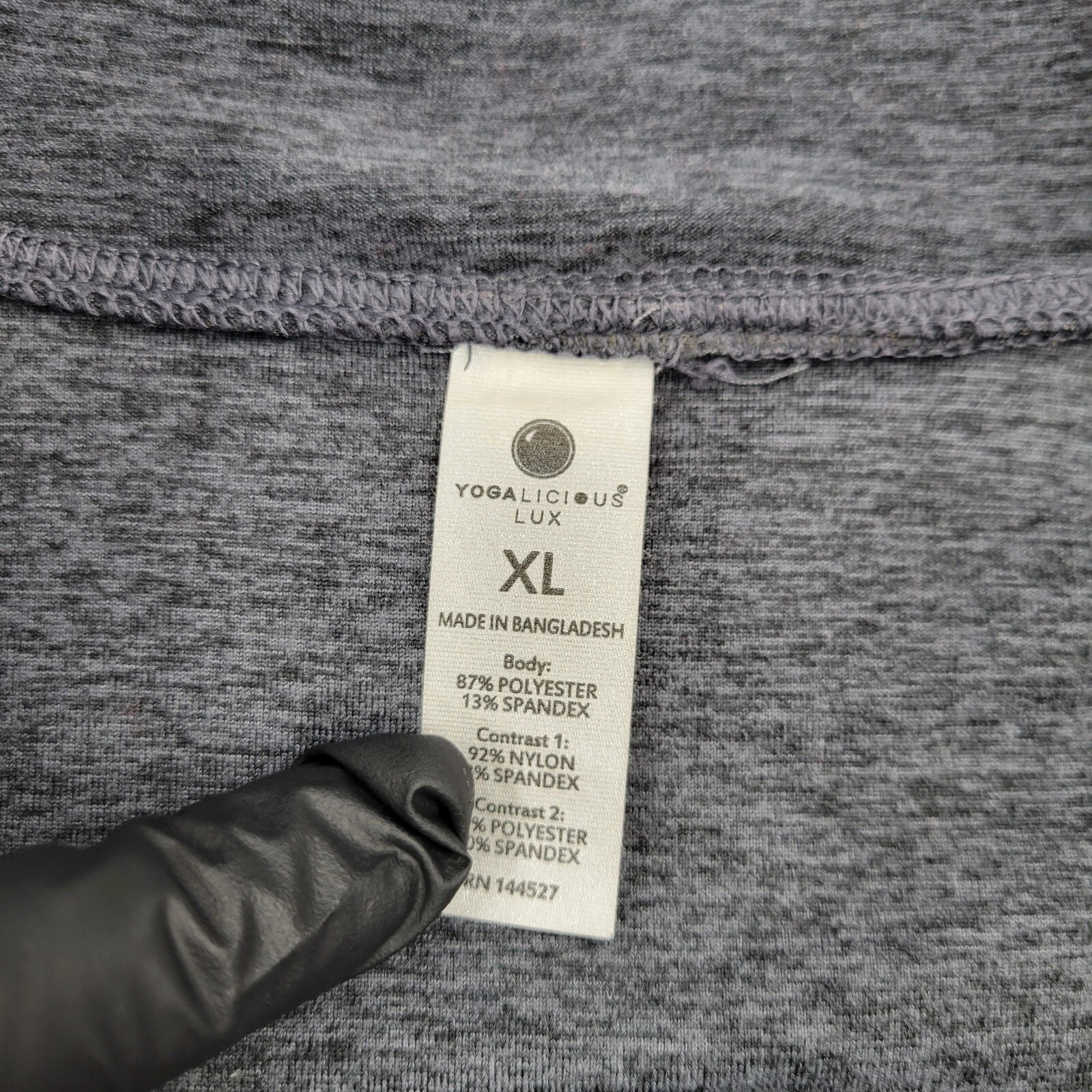 yogalicious lux thumb hole grey sweater