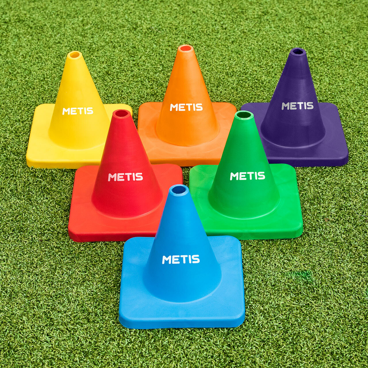 METIS 6 Conos Flexibles para Entrenamientos – Marcaje de Goma – Alta Calidad