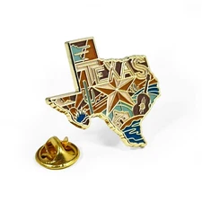 Texas Shaped Lapel Pin Lone Star State Enamel Pin