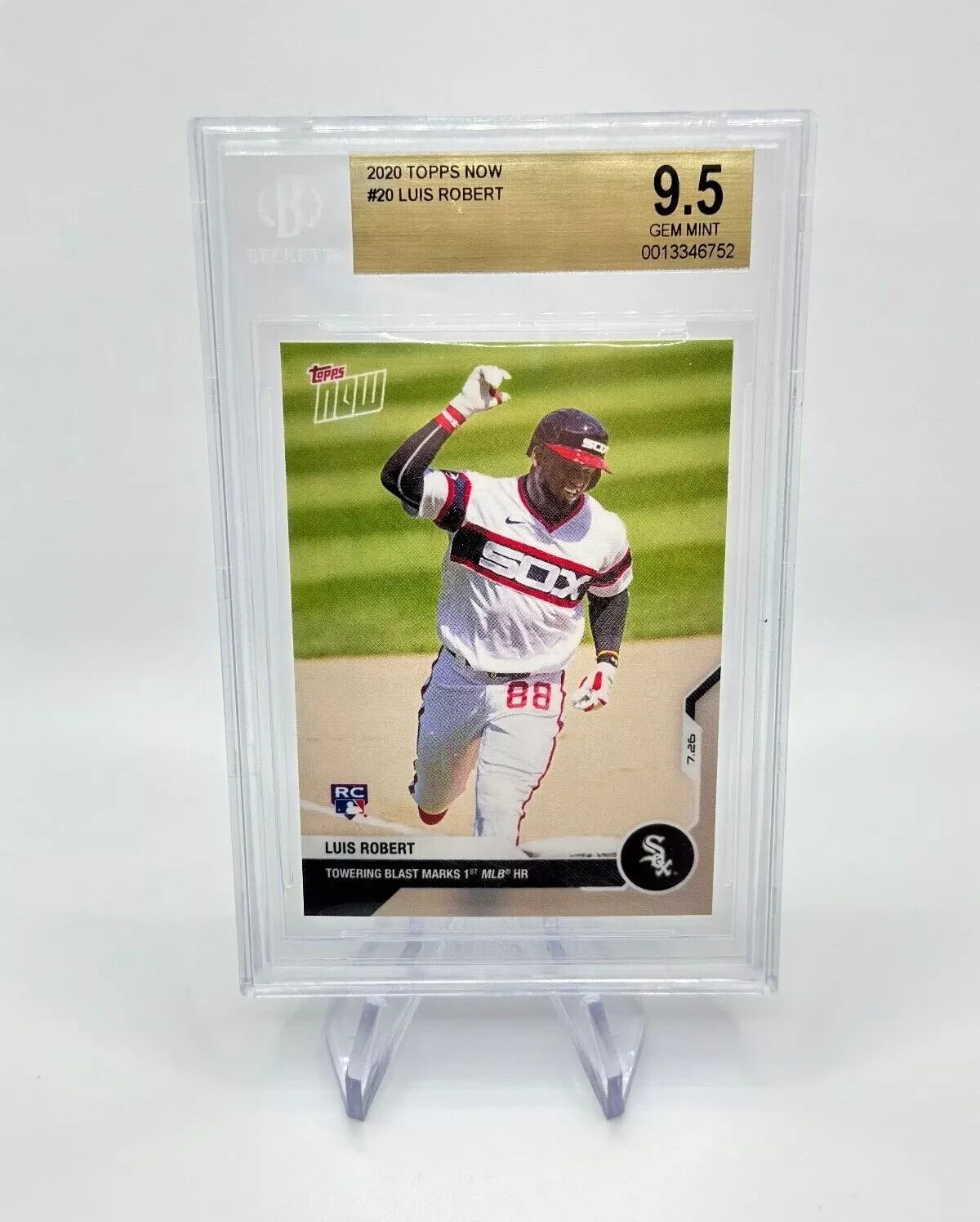 2020 TOPPS NOW LUIS ROBERT CHICAGO WHITE SOX ROOKIE RC #20 BGS 9.5 GEM MINT