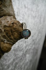 Silber-Ring funkelnd + vielfarbig: Opal-Tripl...