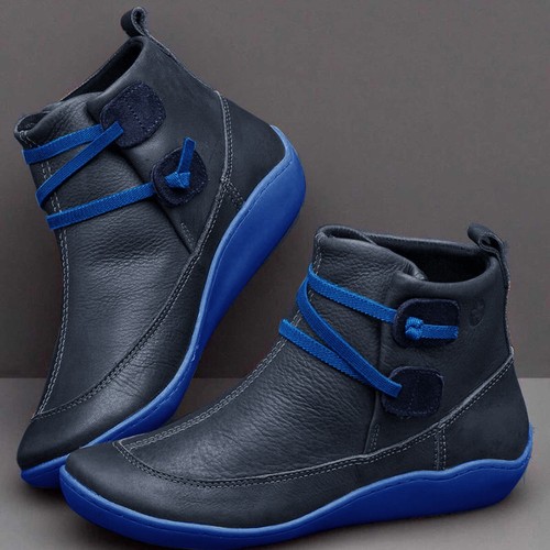 Women's Vintage Ankle Boots Arch Support Shoes For Women With Side Zipper Flat - Picture 12 of 23