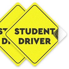 Sign for Car Not MAGNET - 2 Pack, 5" by 5" - Student Driver Sticker