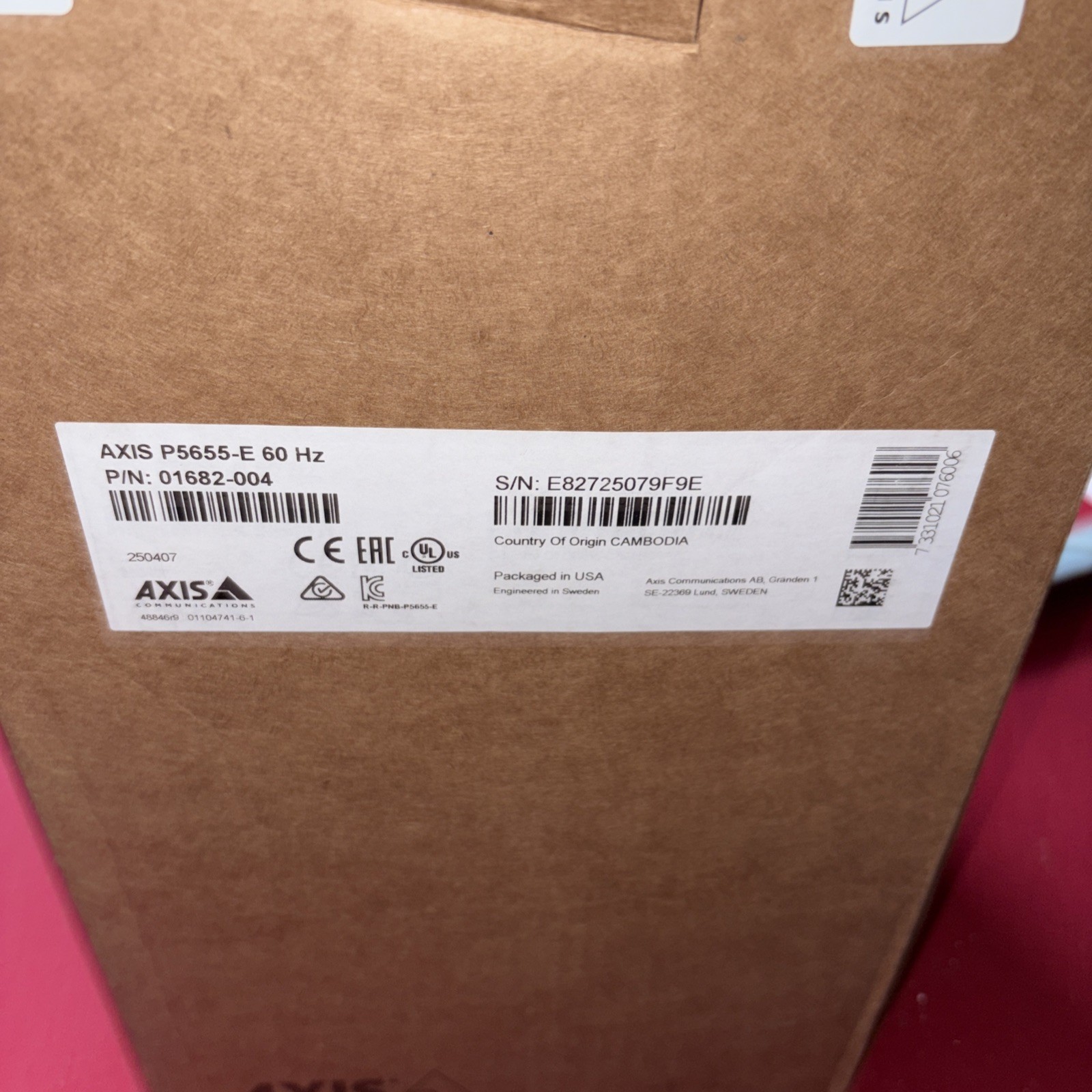 AXIS P5635-E 60HZ PTZ Network Security Camera 01682-004