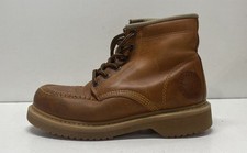 Botas Brown Solid Moc Toe Work Boots Men Size 8