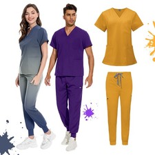 Unisex NiaaHinn Stretch Scrub Set   Comfortable  Professional Medical Uniform