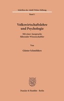 Volkswirtschaftslehre Und Psychologie. GüNter SchmöLders Taschenbuch 102 S.