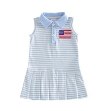 Toddler Baby Girl 4th of July Outfit Little Girls American Flag Lapel Collar ...