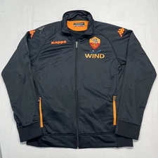 AS Roma 2010 2011 Kappa Training Jacket Wind Black Mens Size XL
