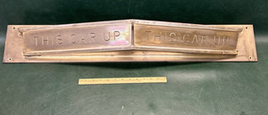 Antique 37"  Art Deco  Brass  "This Car UP" Elevator Lighted Indicator