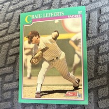 Score 1991 Base Set Craig Lefferts San Diego Padres #184 Baseball Card