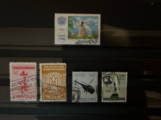 Briefmarken Karibik Barbados Dom.Rep Haiti