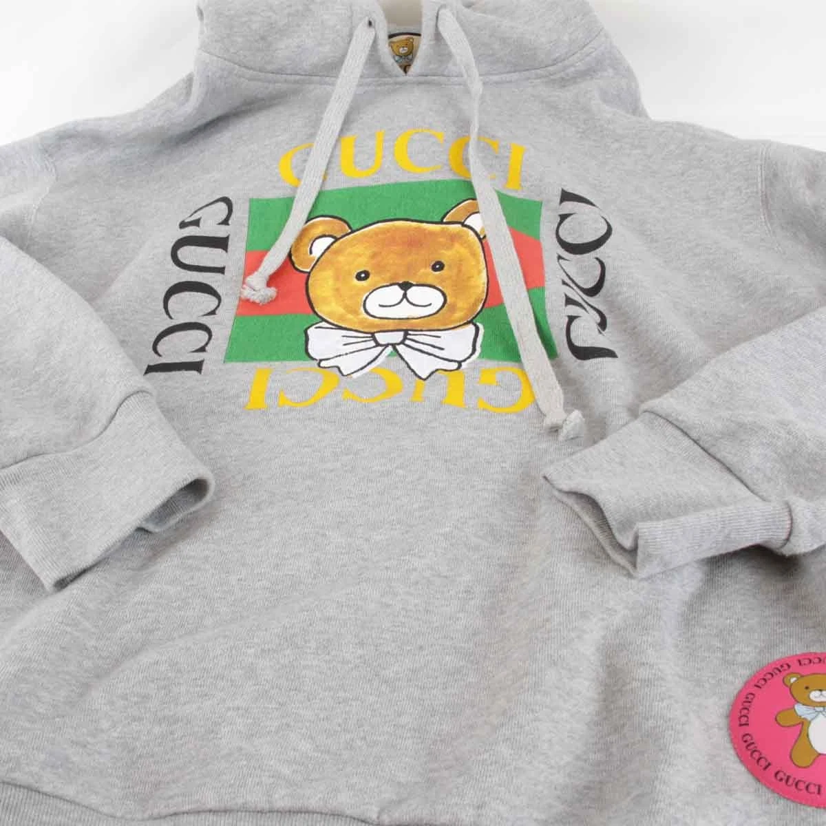 Felpa con cappuccio Gucci Exo Kai Collaborazione Orsacchiotto Taglia Xs Cotone Grigio Uomo