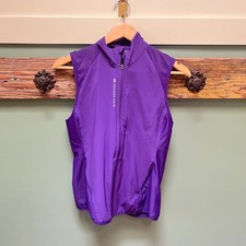 Second Skin Womens Purple Full Zip Athletic Running Vest Mesh Panels Small