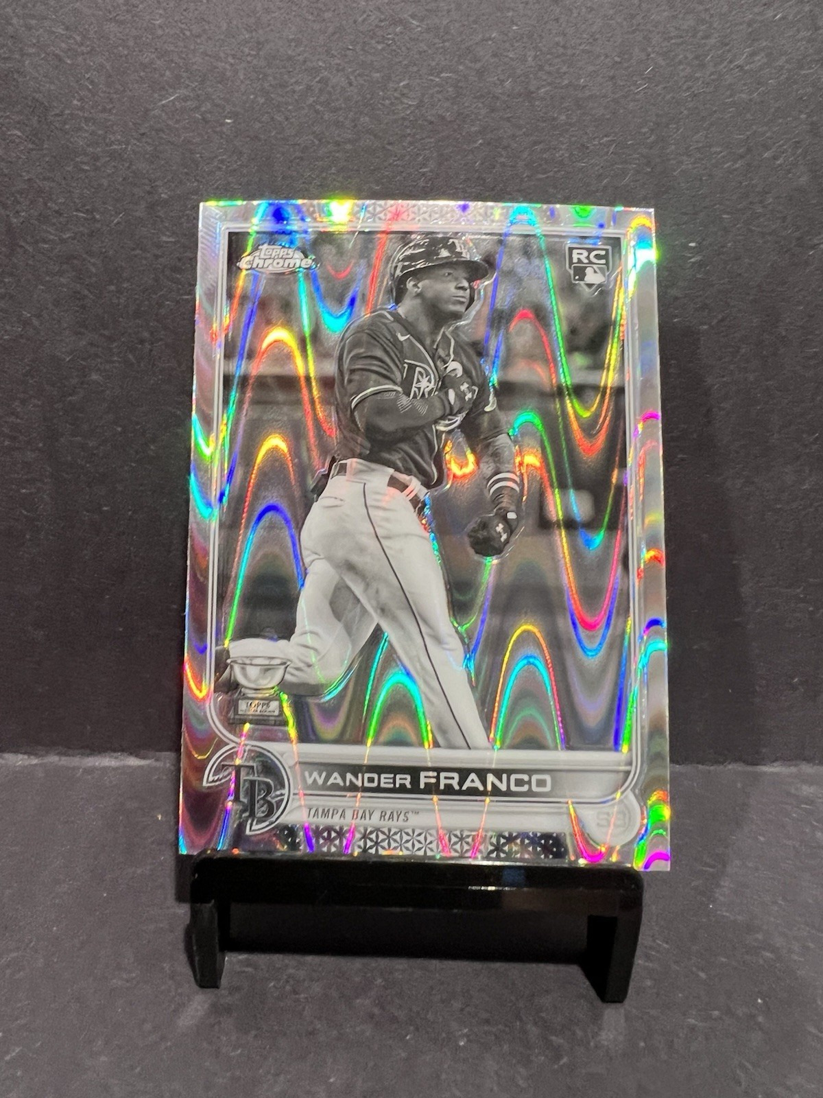 2022 Topps Chrome Sonic - Wander Franco #35 Black & White RayWave Refractor (RC)
