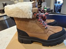 UGG Women's Ashton Addie Chestnut Leather Lace Up Boots 1130524 SIZE 6 NEW