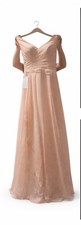 Azazie Kori Chiffon Sleeveless Bridesmaid Dress Pearl Pink Size A8