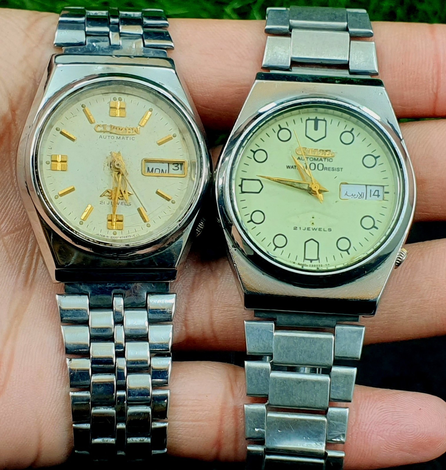 Of Date Citizen Men Watches Jewels 21 Day Automatic Japan Lot Made Vintage - vintagewatches.pk