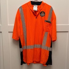 KWIK Safety Hi-Vis Shirt Men's 4X ANSI 107-2015 Class 2 Reflective USA Made