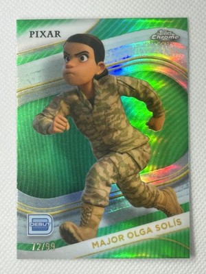 Major Olga Solis 2025 Topps Chrome Disney Card Pixar Green DEBUT Elio #/99