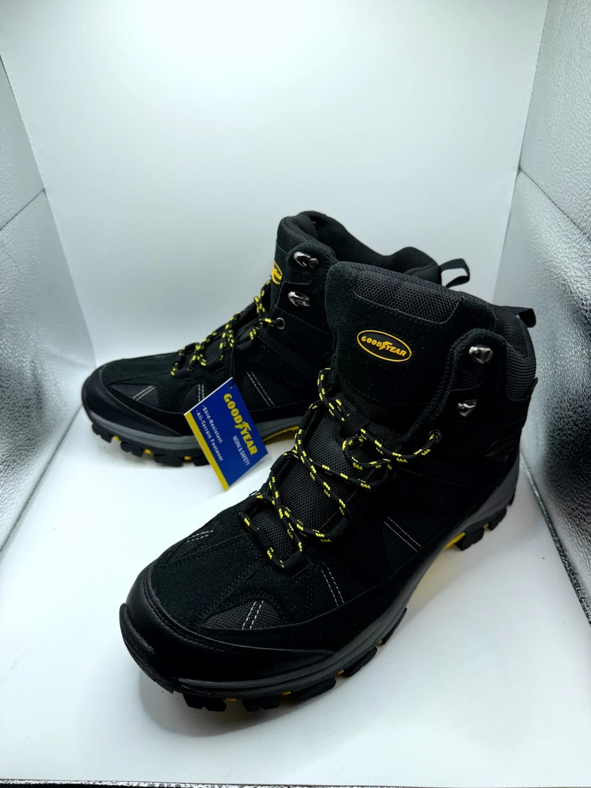 Goodyear Teton Mens 12 Black Ankle Round Toe Lace Up Outdoor Hiker Work Boots