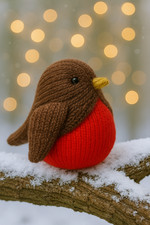 Knitting Pattern Cute Little Robin Chocolate Orange Cover Christmas Food Cozy DK
