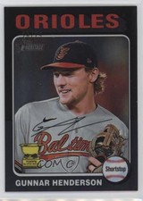 2024 Topps Heritage Chrome Black Refractor 26/75 Gunnar Henderson #24 3a1
