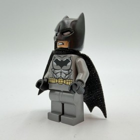 LEGO DC Batman Minifigure SH151 Dark Bluish Gray Suit Black Cape Authentic