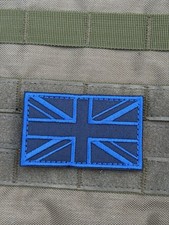 UK British Flag Patch Union Jack Hook Loop Blue