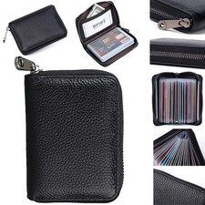 RFID Blocking Card Holder Wallet PU Leather Credit Card Case 22 Slots Unisex