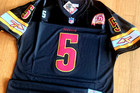 NEW 5 Jayden Daniels Redskins 2Patch Stitched Black Jersey Commanders classic 2X