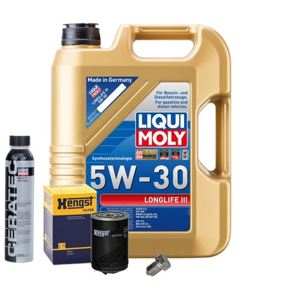 Motoröl 5W30 LIQUI MOLY 5L+HENGST Ölfilter+Cera Tec+Ölablassschraube